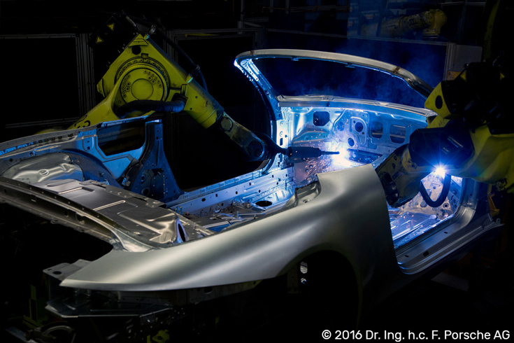 © 2016 Dr. Ing. h.c. F. Porsche AG | Robots Welding Car Body in Porsche Factory