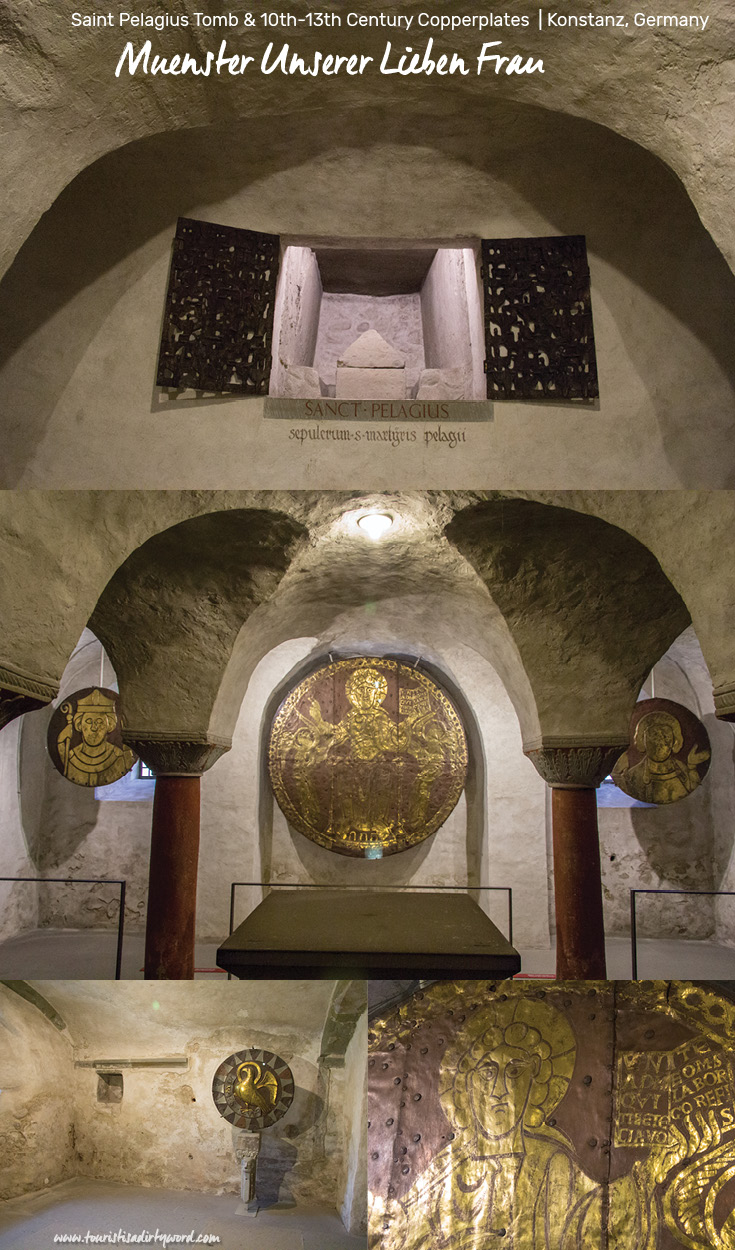 Copperplates from 10-13th Century and Saint Pelagius Tomb in the Crypt of Muenster Unserer Lieben Frau | Cathedral of Our Dear Lady, Konstanz, Germany