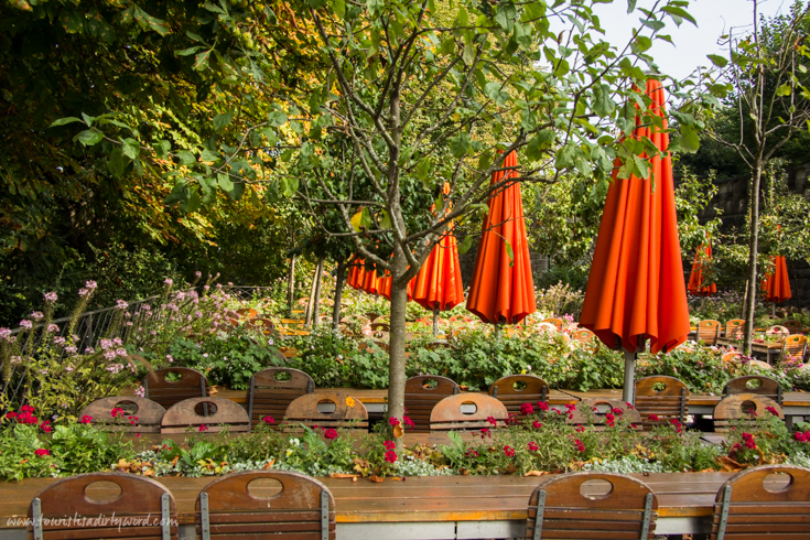 Garden Cafe Where Tables Had Built-in Flower Planters | Mainau Island, Germany