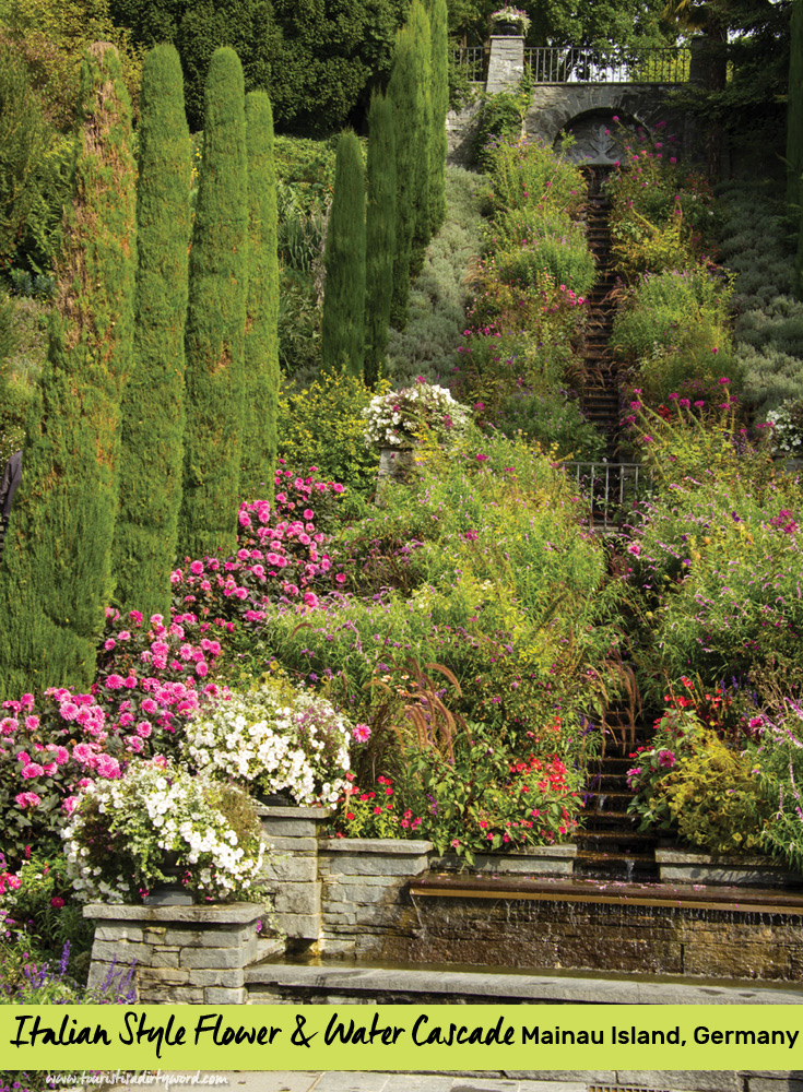 Italian Style Flower & Water Cascade | Mainau Island, Germany