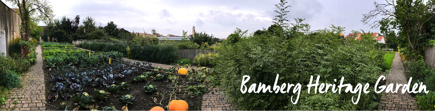 Panorama of the Bamberg Heritage Garden, part of the Bamberg Gardeners' and Vintners' Museum