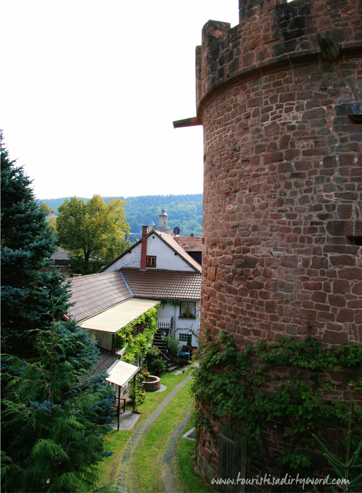 View of the medieval town wall in Büdingen, Germany