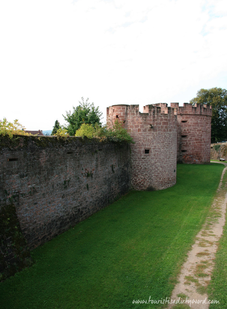 View of the medieval town wall in Büdingen, Germany