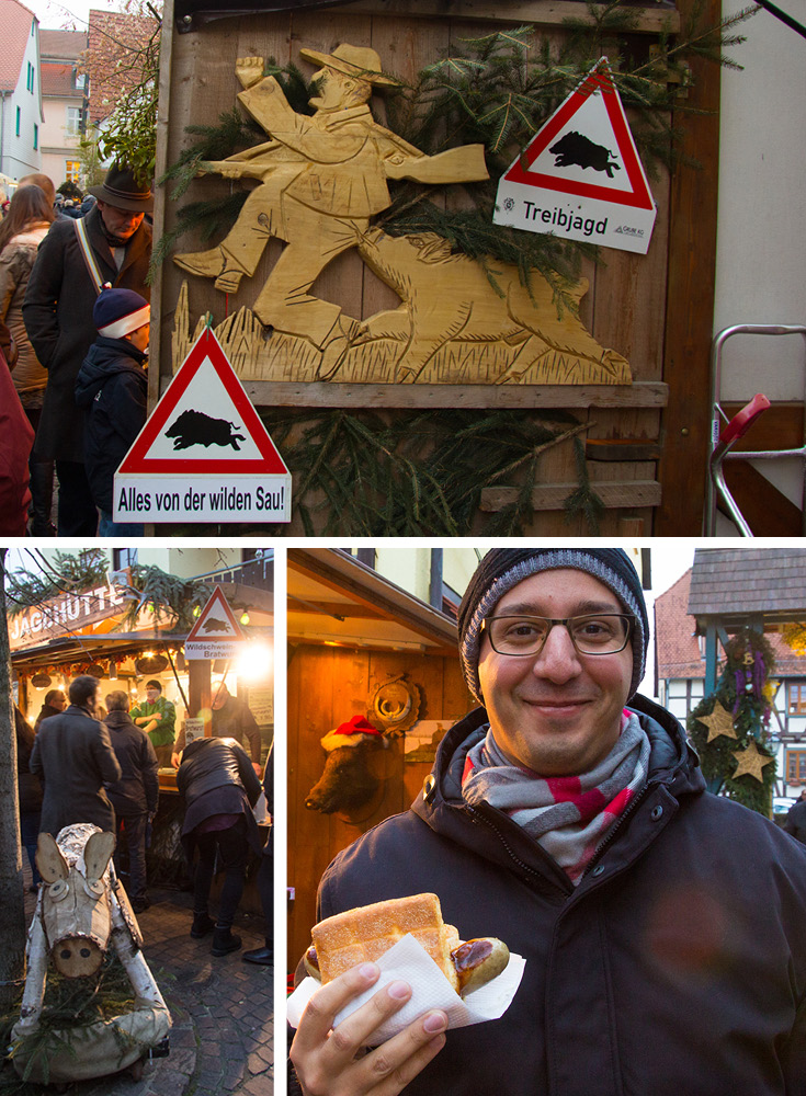 Michelstädter Weihnachtsmarkt is known for their boar 