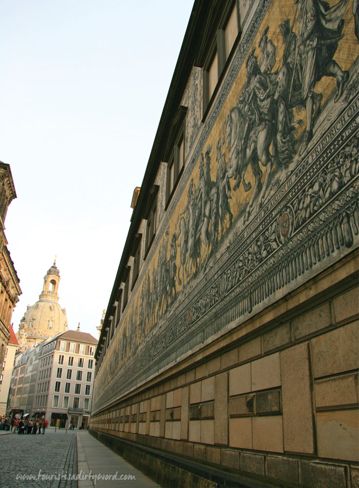 Furstenzug, the Procession of Princes, porcelain mural in Dresden Germany • Tourist is a Dirty Word Germany Travel Blog