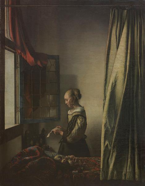 Girl Reading a Letter by an Open Window by Johannes Vermeer