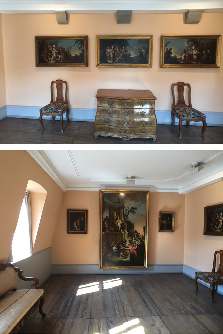 Johann Georg Trautmann created his Joseph painting series in this room, and now here it is displayed again | Goethe House Frankfurt