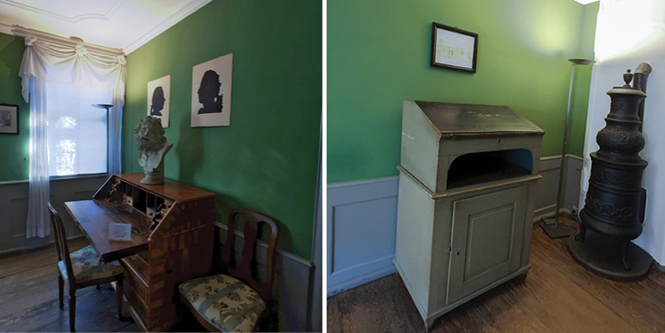 Poet's Room with the original standing desk. Here is where Goethe wrote his early works | Goethe House Frankfurt