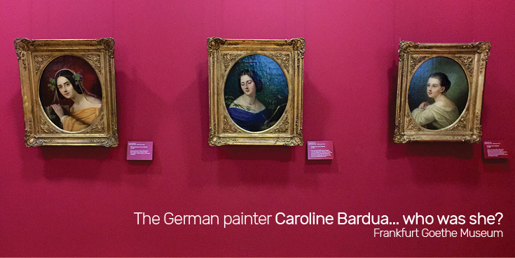 The German painter Caroline Bardua...who was she? Her three portraits of the Von Arnim sisters hang in Room 11 of the Frankfurt Goethe Museum
