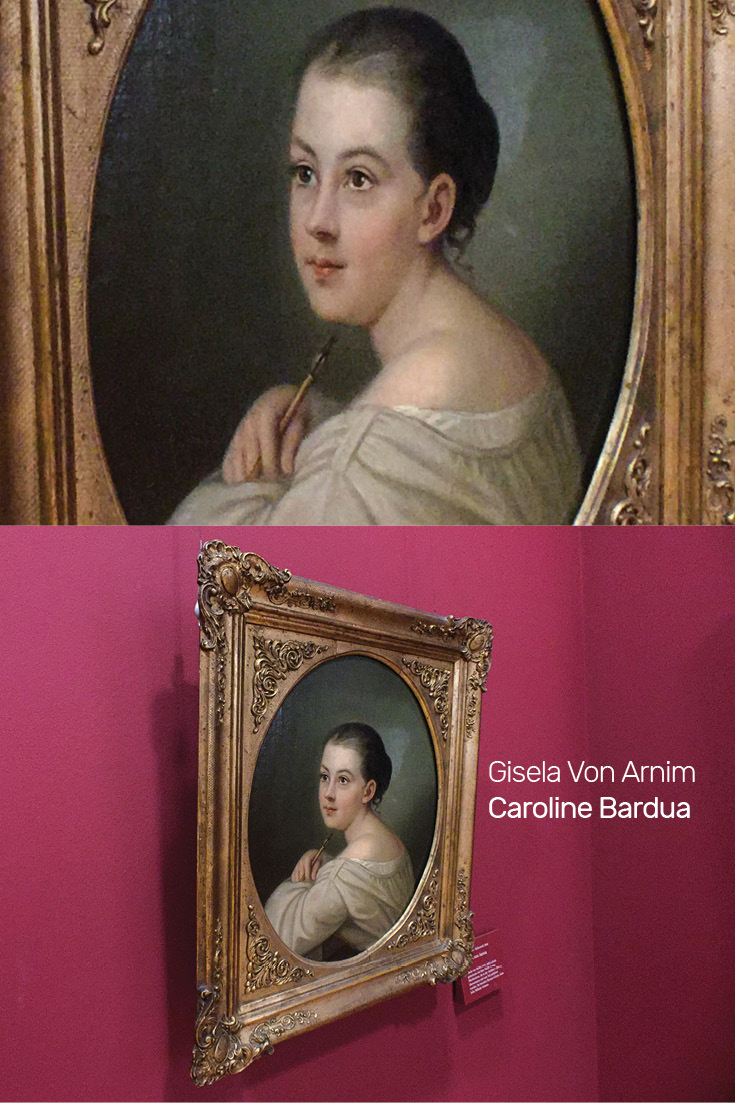 Portrait painting of Gisela Von Arnim by German Painter Caroline Bardua at the Frankfurt Goethe Museum