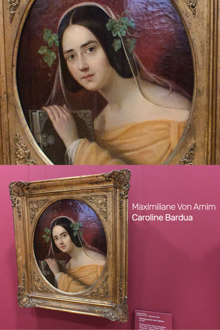 Portrait painting of Maximiliane Von Arnim by German Painter Caroline Bardua at the Frankfurt Goethe Museum