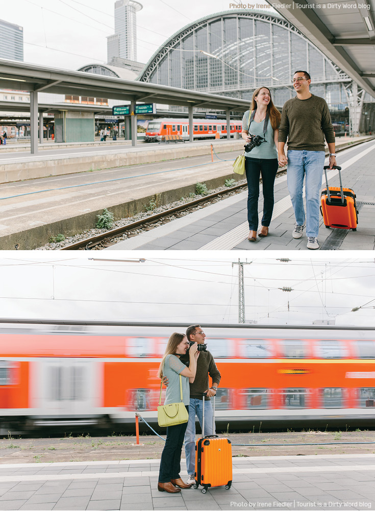 Ready to leave on an adventure at the Frankfurt am Main Train Station or Hauptbahnhof | Photo by Irene Fiedler for Tourist is a Dirty Word Blog