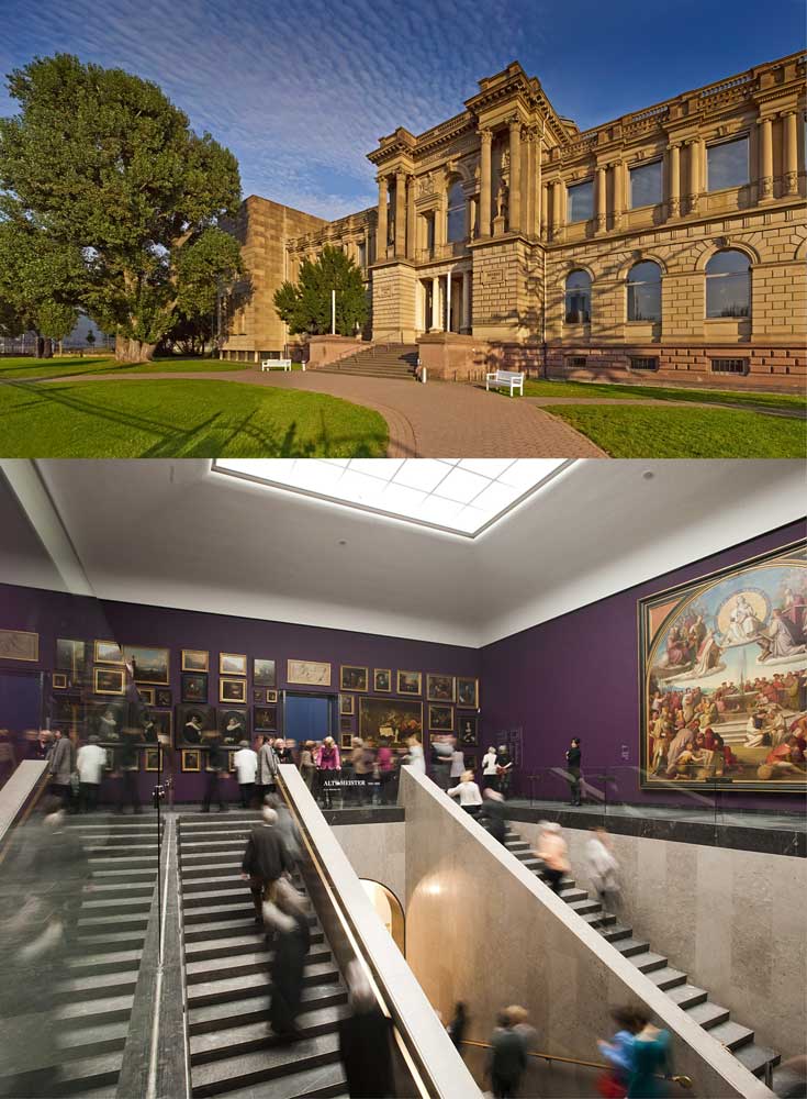 Exterior Facade of the Städel Museum, and Exhibition View of the Old Masters, images copyright of the Städel Museum