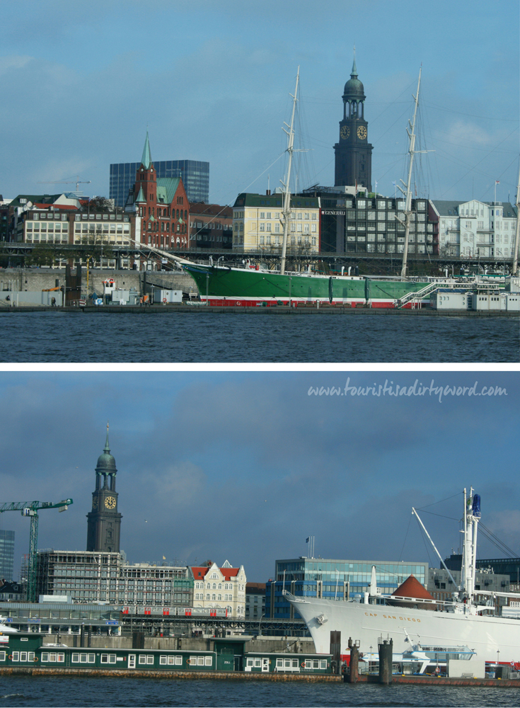 Exploring Hamburg's Riverfront | You can't fully appreciate the scale of the ships until you're floating in the water beside them.