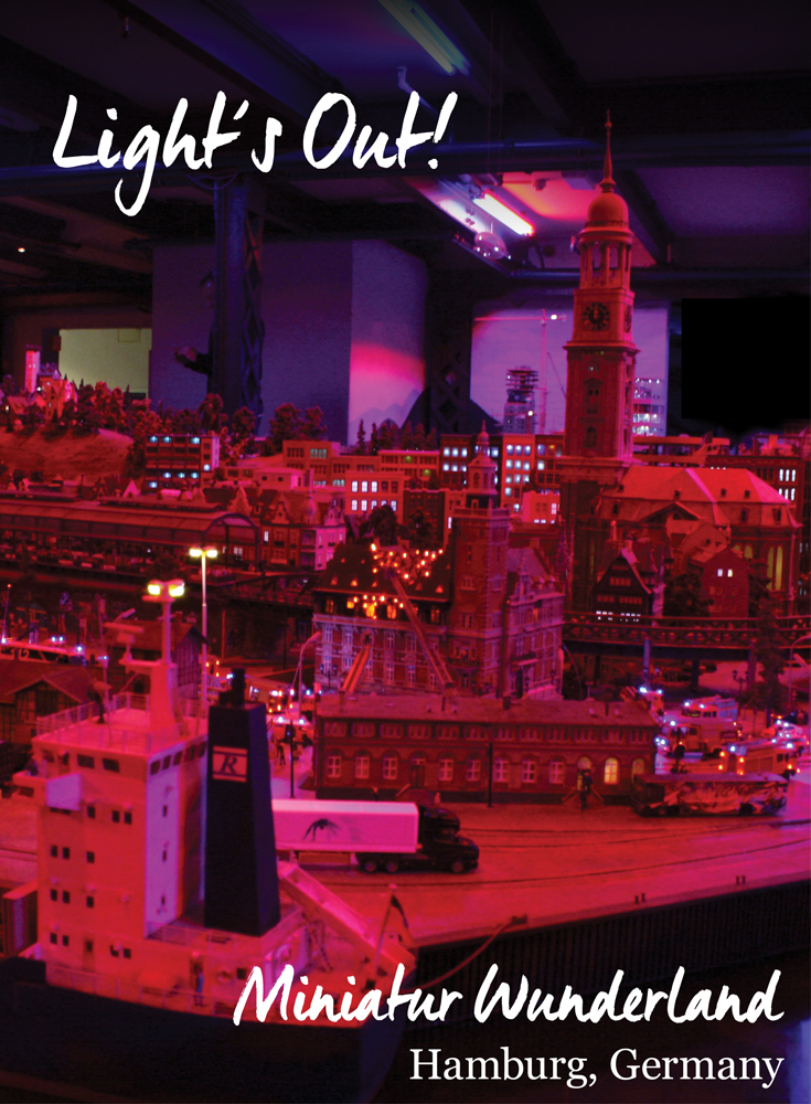 Lights Out Hamburg scene at the Miniatur Wunderland • Germany Travel Blog Tourist is a Dirty Word