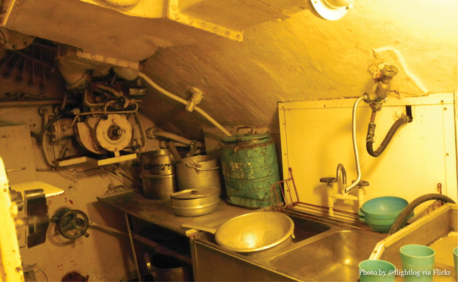 Photo of U-434 Kitchen by Flickr user Flightlog • Experience visiting the U-434 Submarine in Hamburg Germany