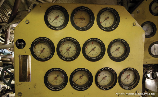 U-434 Gauges photo by Flickr user tomislav medak • Experience visiting the U-434 Submarine in Hamburg Germany