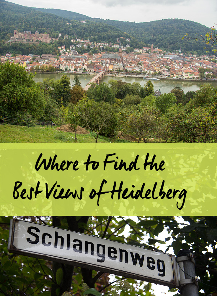 For the best panoramic views of Heidelberg, it pays to climb up the Schlangenweg, snake path. Named appropriately due to its winding path, before you get to see the stunning views, you will have to walk UP about 1600 feet. It is a steep climb up a cobblelstone path. Schlangenweg trail connects downtown Heidelberg starting at the Old Bridge up to the Philosophenweg, the philosopher's path.