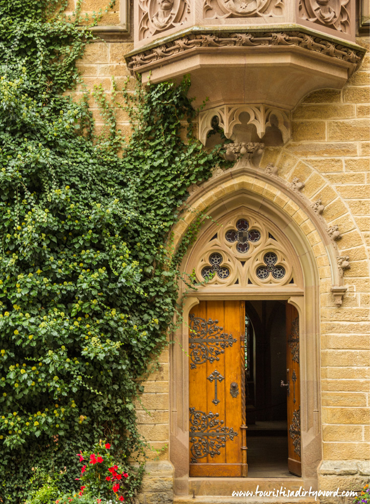 Burg Hohenzollern Wooden Door Leading to the Ticket Office and Gift Shop