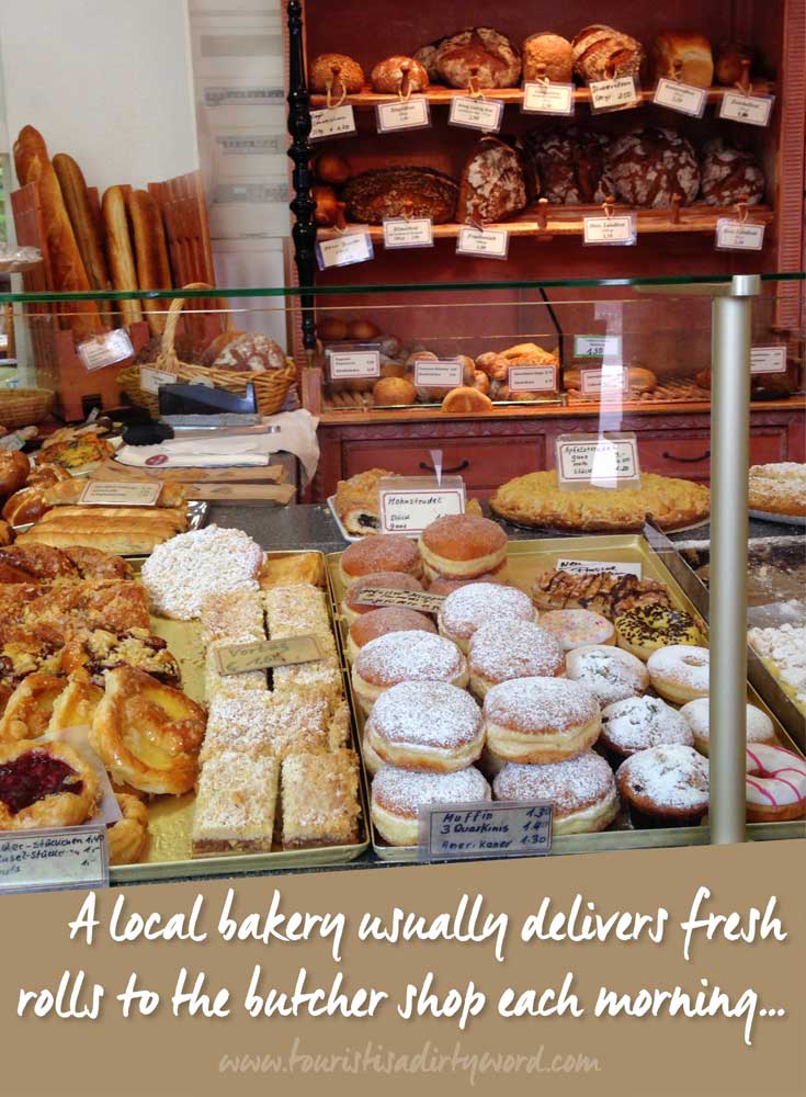 A local bakery usually delivers fresh rolls to the butcher shop each morning • German Travel by Tourist is a Dirty Word Blog