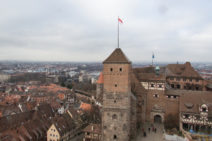 View of the Heathen Tower and Inner Court of the Imperial Castle of Nuremberg, Germany