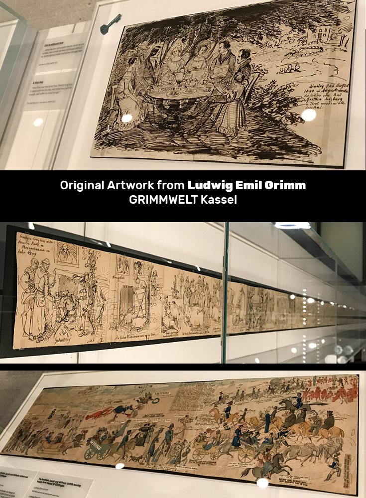 At GRIMM WORLD in Kassel, Germany, there's original artwork and sketchbooks from another Grimm Brother, Ludwig Emil Grimm