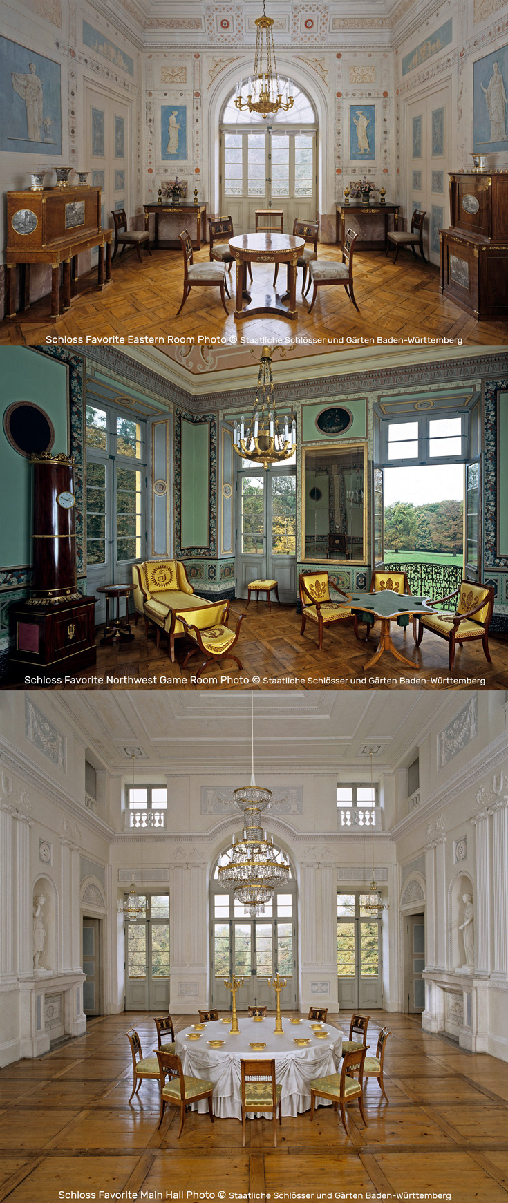 German Examples of Beautiful, Well-preserved Neoclassical Interiors | Interior Schloss Favorite Photos by Staatliche Schlösser und Gärten Baden-Württemberg