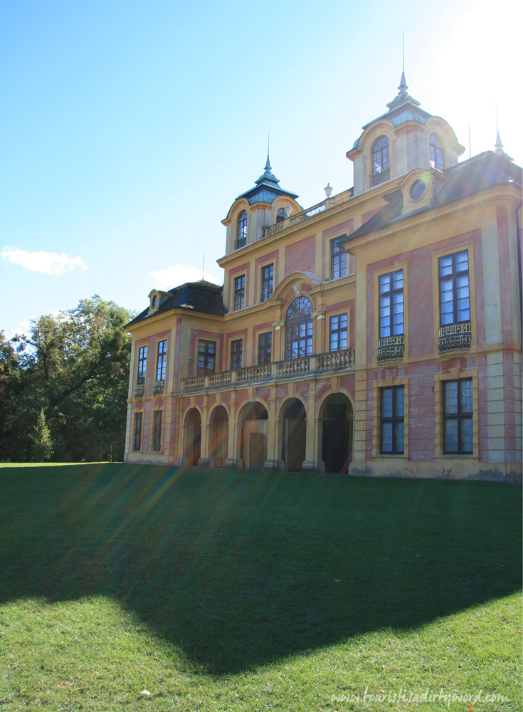 Northern facade of Schloss Favorite, backlit by morning sun | Ludwigsburg, Germany | Baroque Architecture