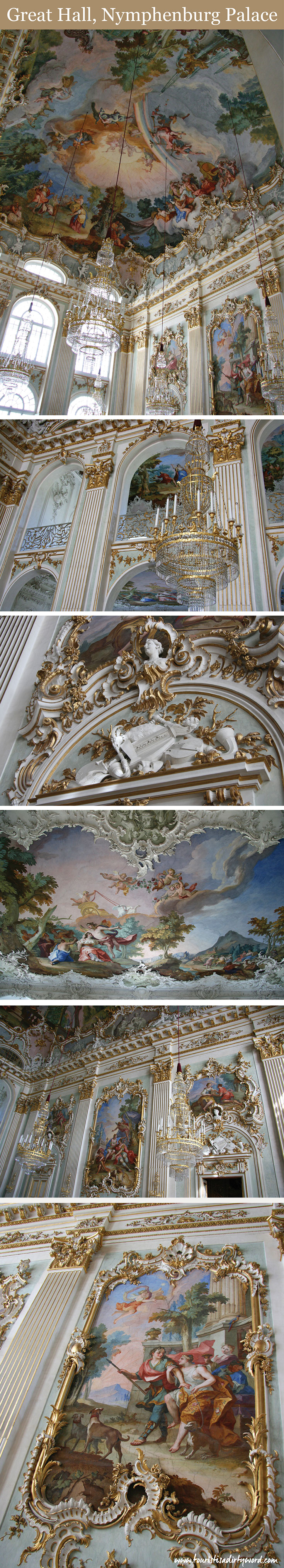 Great Hall, preserved rococo room, Nymphenburg Palace, Munich • Germany Travel Blog Tourist is a Dirty Word