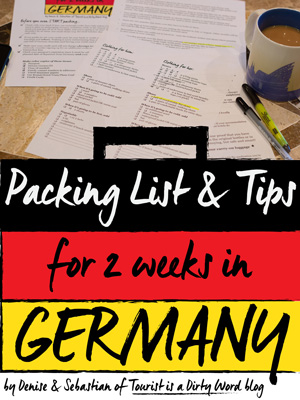 Free 4-page printable download, a packing list for two weeks in Germany • Tourist is a Dirty Word Blog
