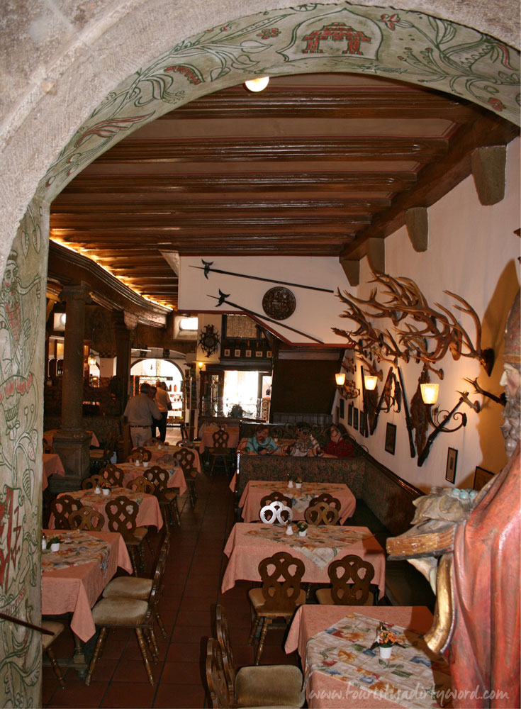 interior dining room of Baumeisterhaus in Rothenburg ob der Tauber, Germany