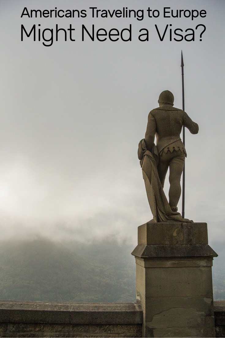 Americans Traveling to Europe Might Need a Visa? Burg Hohenzollern statue overlooking the clouds